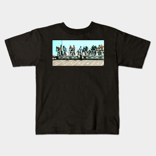 bmx race old school Kids T-Shirt by rickylabellevie